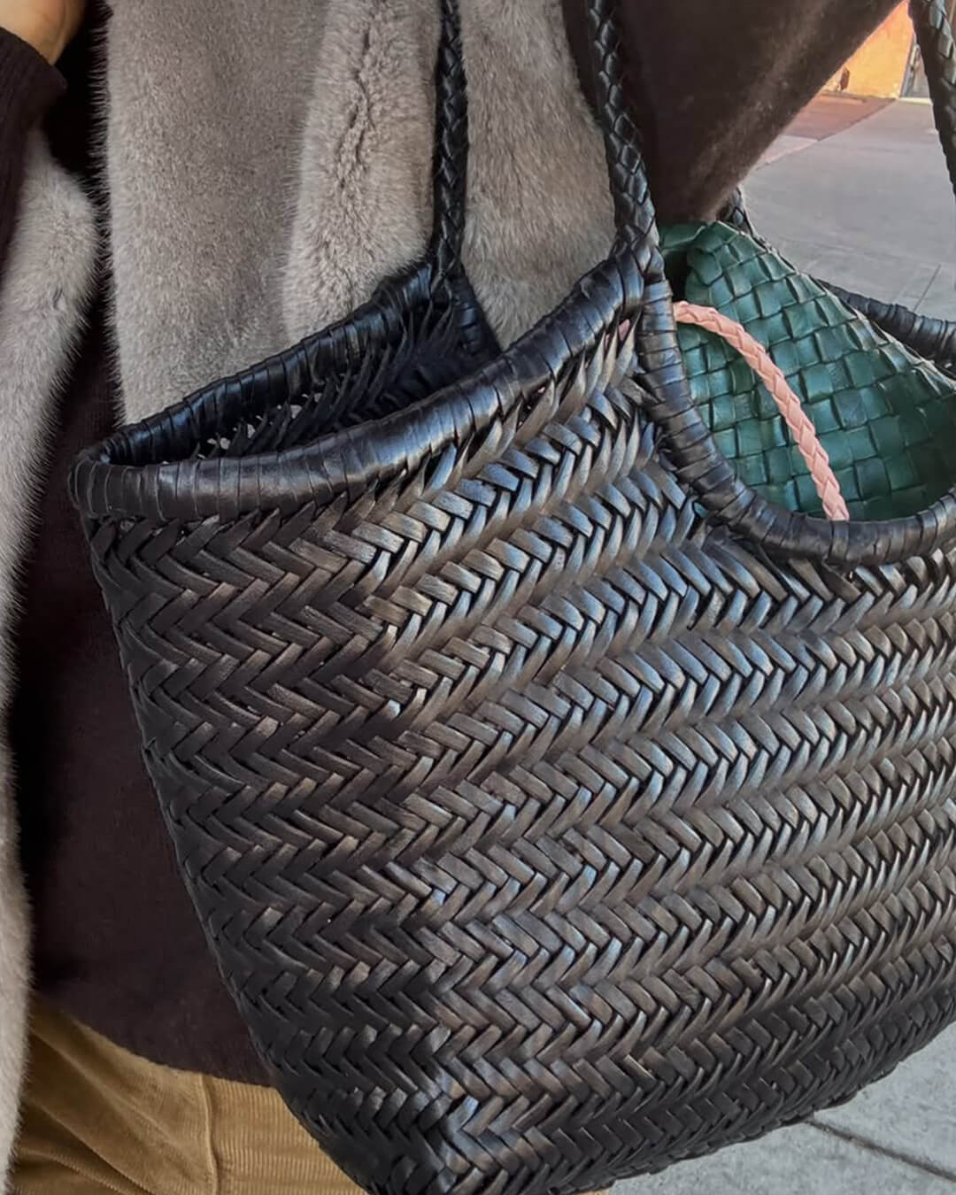 ZEYA - Leona Woven Faux Leather Bag