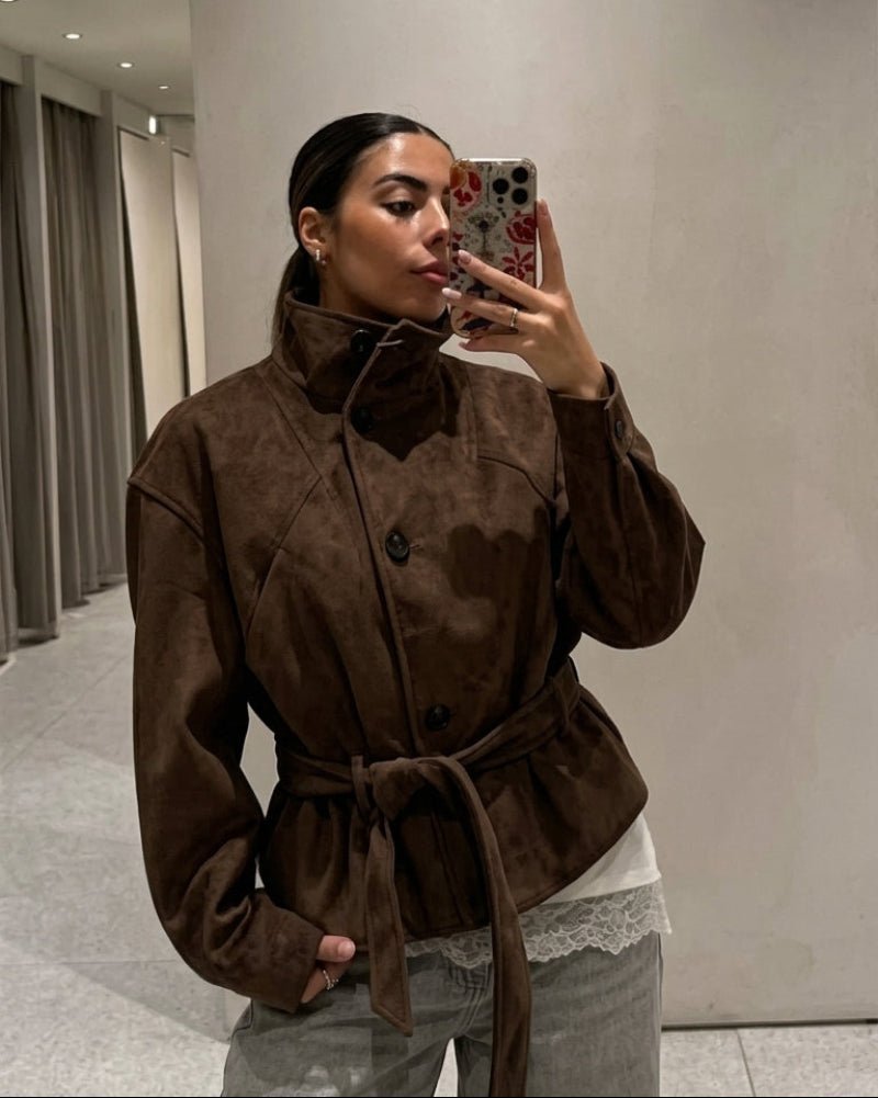 ZEYA - Letty Faux Suede Lace Up Jacket