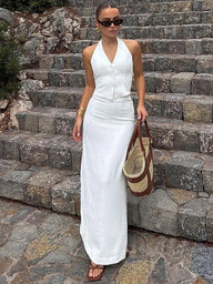 Lianne komplet s halter topom i maksi suknjom