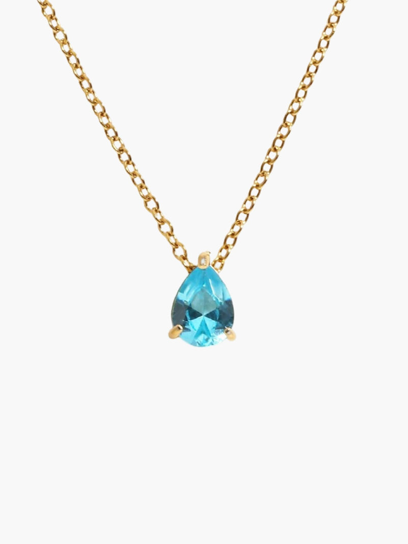ZEYA - Lilith Necklace - Teardrop Pendant with Birthstone Zirconia Stones for Women