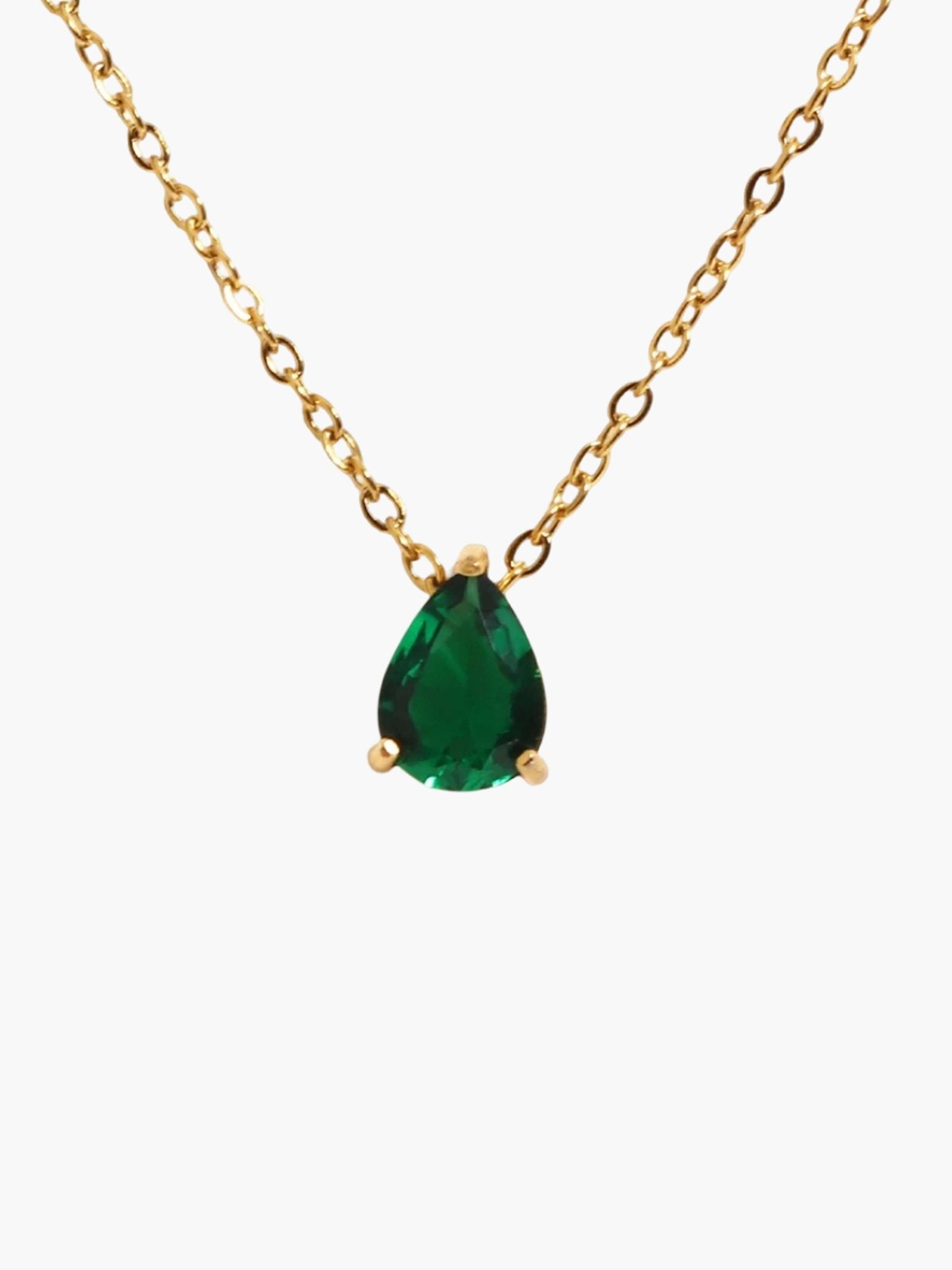 ZEYA - Lilith Necklace - Teardrop Pendant with Birthstone Zirconia Stones for Women