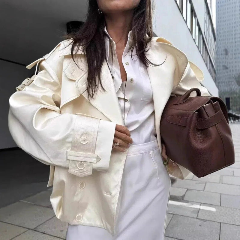 ZEYA - Linda Retro Double-Button Windbreaker Jacket