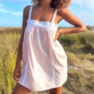 Liora δαντέλα φινίρισμα μίνι φόρεμα babydoll