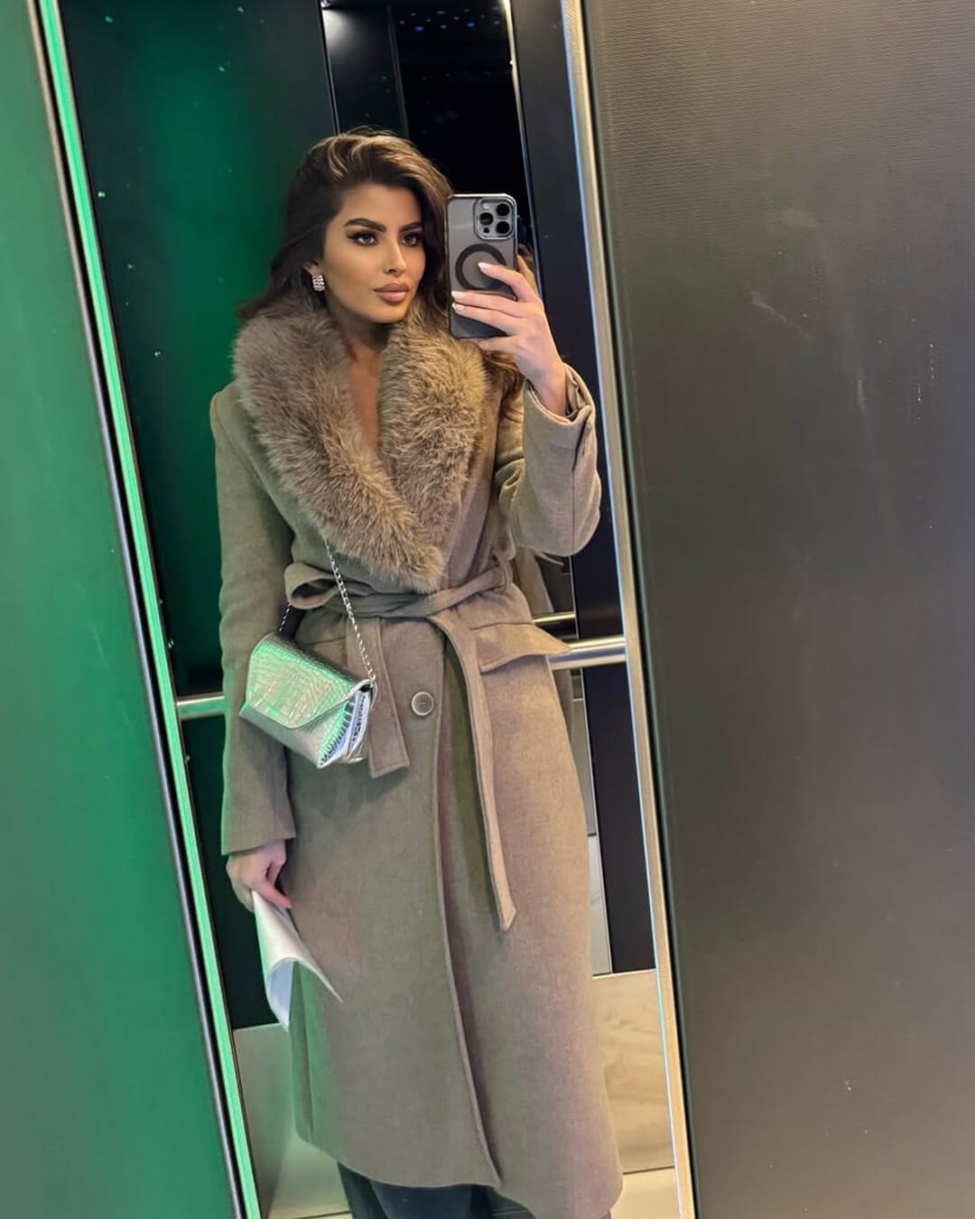 ZEYA - Lola Faux Fur Collar Maxi Coat