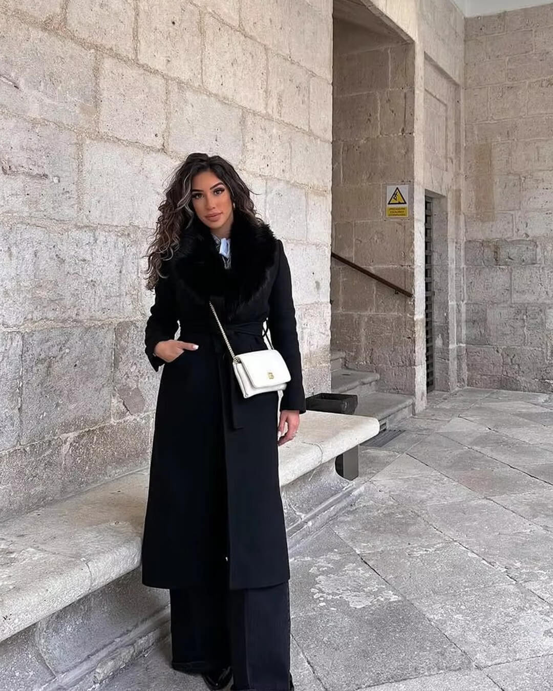 ZEYA - Lola Faux Fur Collar Maxi Coat