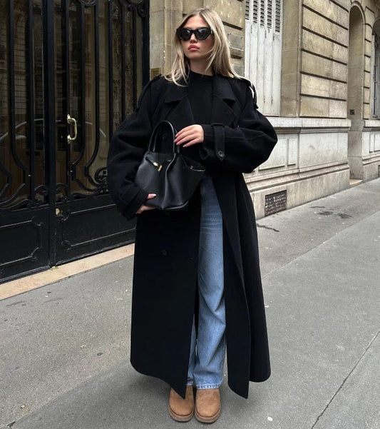 ZEYA - Long black Trench Coat