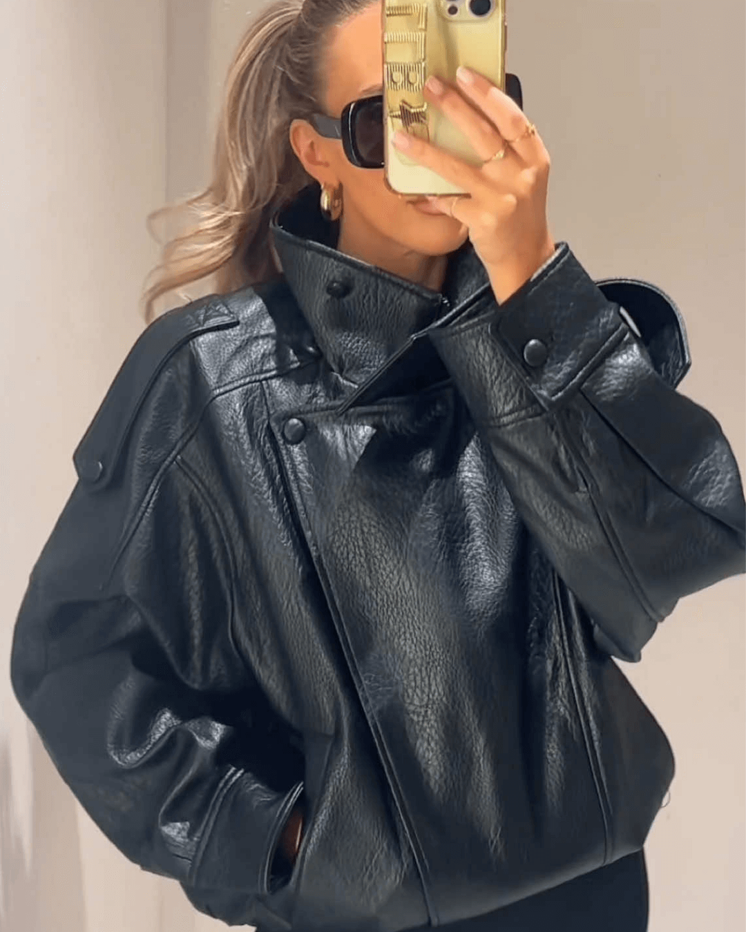 ZEYA - Lucille Asymmetrical Leather Jacket