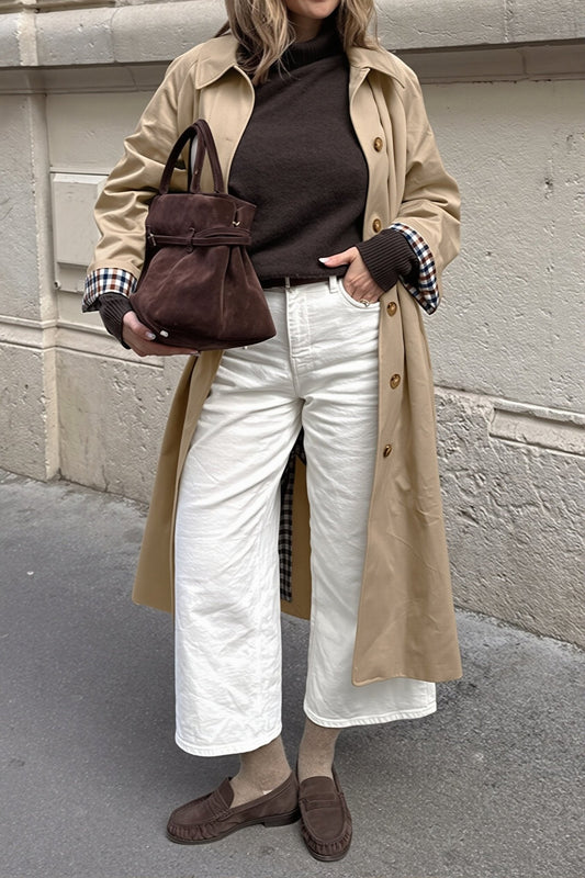 ZEYA - Lucy Check-Accent Trench Coat