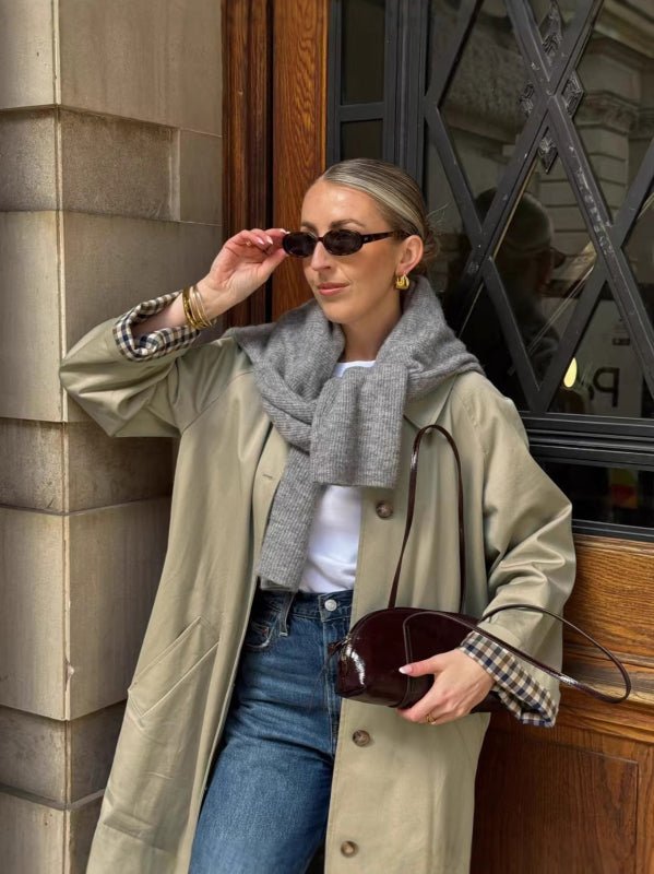ZEYA - Lucy Check-Accent Trench Coat