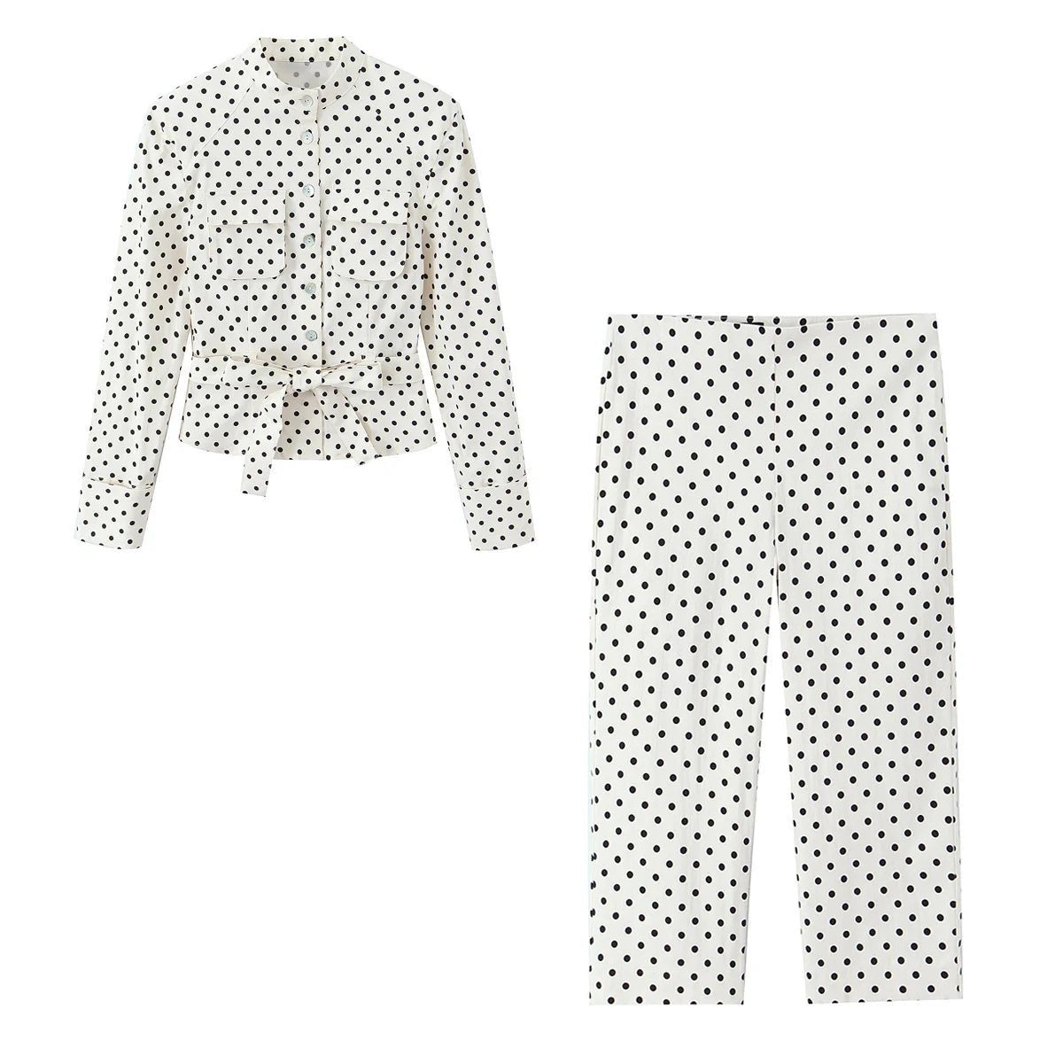 ZEYA - Maelle Polka Dot Two-Piece Suit Set
