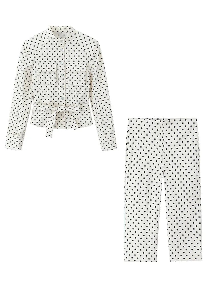 ZEYA - Maelle Polka Dot Two-Piece Suit Set