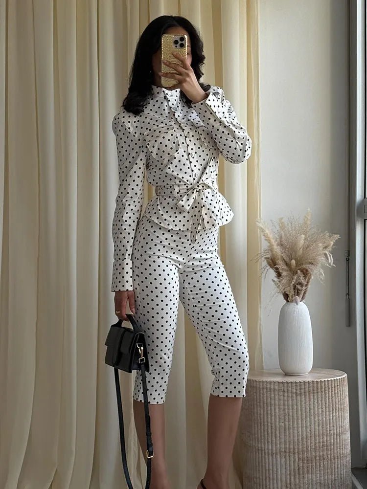ZEYA - Maelle Polka Dot Two-Piece Suit Set