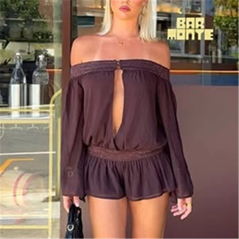ZEYA - Maialen Off-Shoulder Chiffon Romper