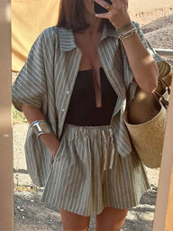 Mara stribet shorts-sæt