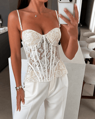 Marcella čipkasti prozirni bustier top