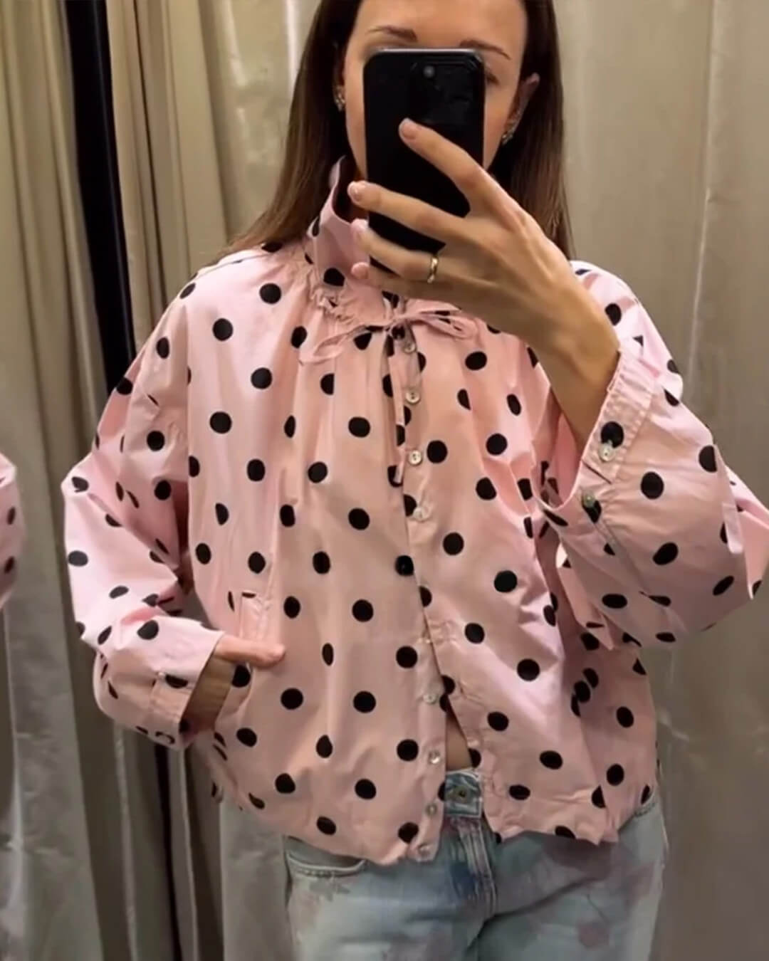 ZEYA - Margot Polka Dot High Collar Jacket