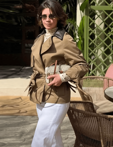 ZEYA - Mary Contrast Collar Belted Trench Coat