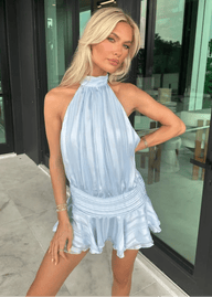 Matilda gestreepte halter mini-jurk