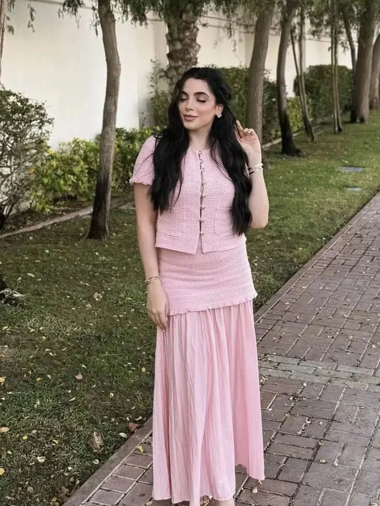 ZEYA - Maxine Knitted Tank Pleated Skirt Set