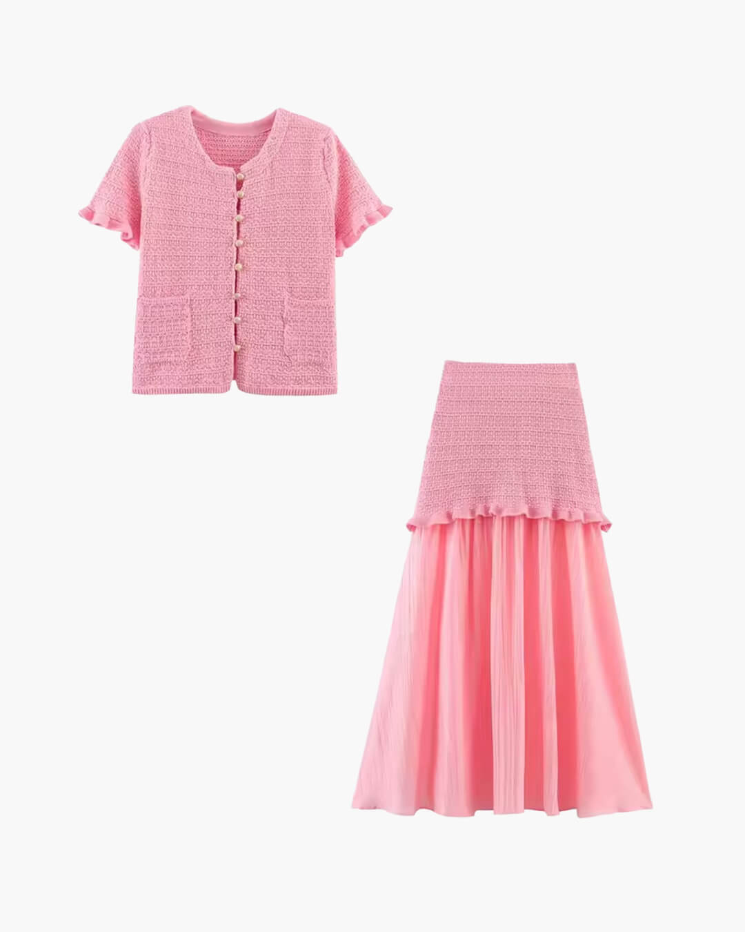 ZEYA - Maxine Knitted Tank Pleated Skirt Set