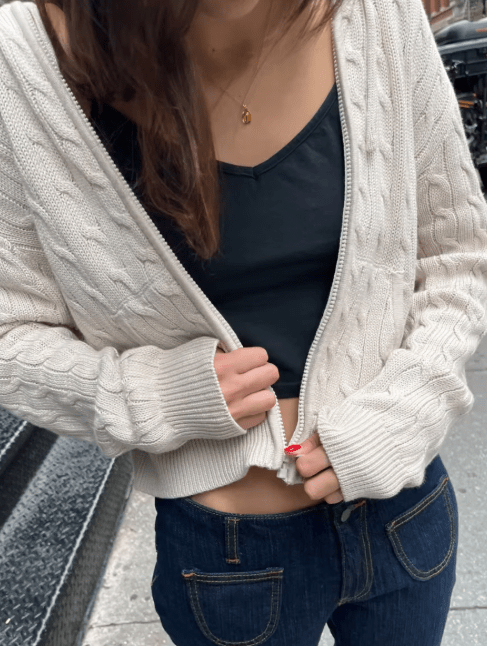 Cardigan Melanie a collo alto con zip
