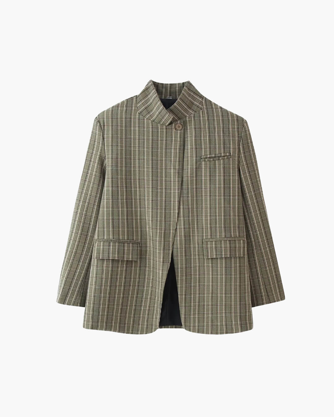 ZEYA - Melanie Plaid Stand Collar Blazer