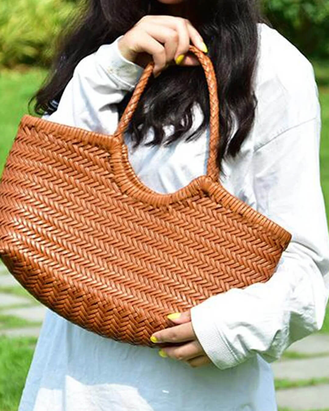 ZEYA - Melisande Woven Leather Tote Bag