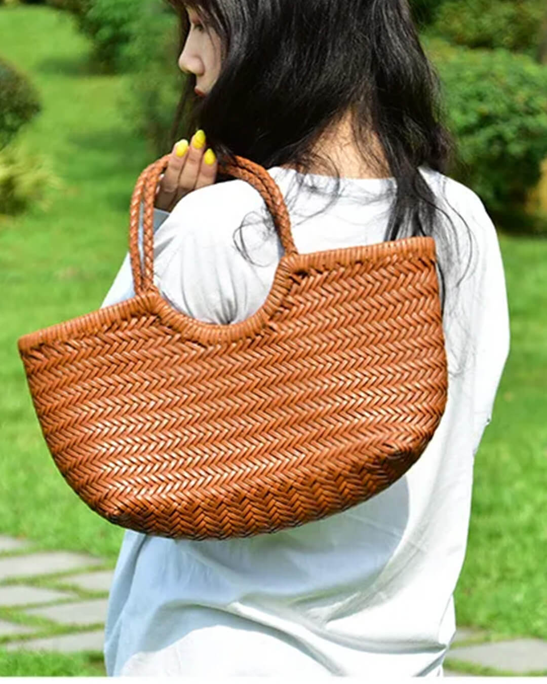 ZEYA - Melisande Woven Leather Tote Bag
