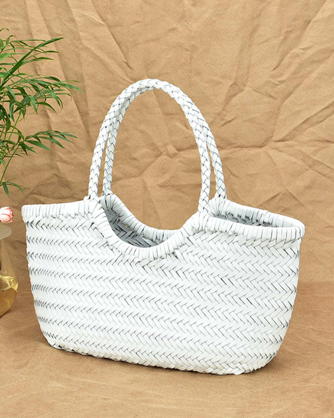 ZEYA - Melisande Woven Leather Tote Bag