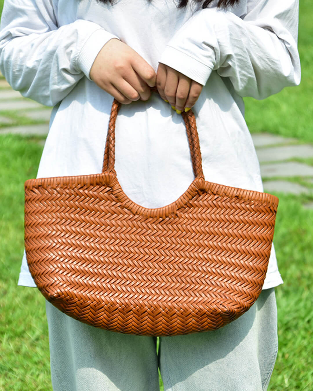 ZEYA - Melisande Woven Leather Tote Bag