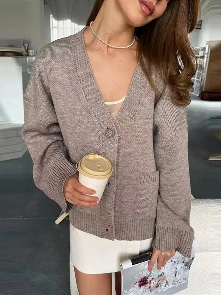 ZEYA - Melissa Cardigan with Elegant V Neck & Long Sleeves