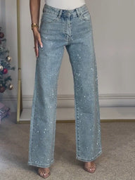 Mica High-Waist Glitter Jeans