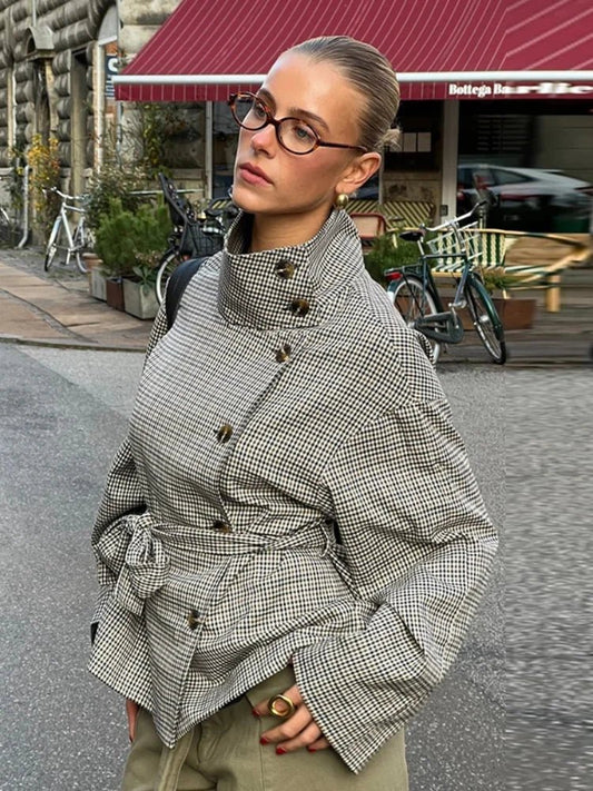 ZEYA - Mila Plaid Trench Coat