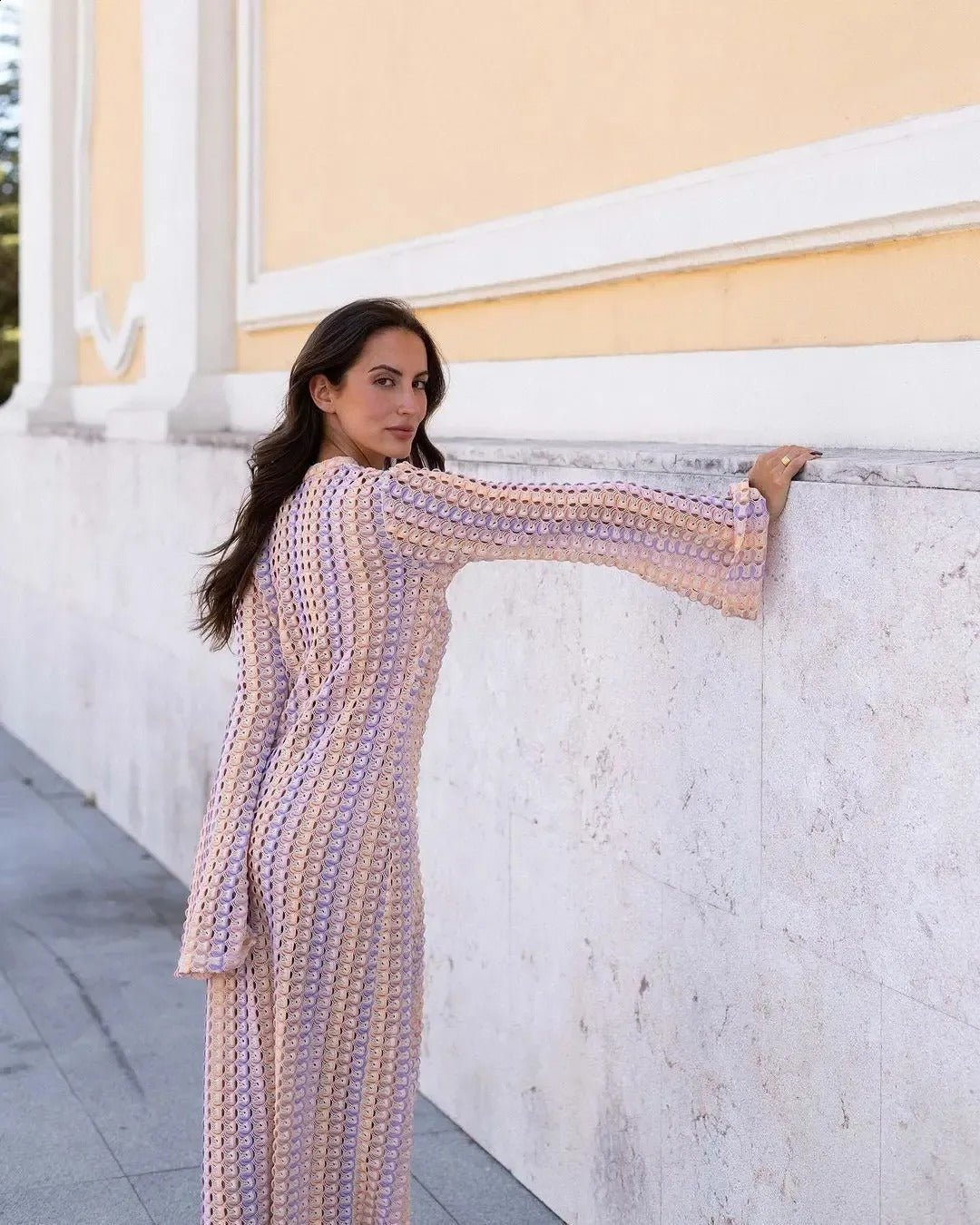 ZEYA - Miriam Crochet Stripe Maxi Dress