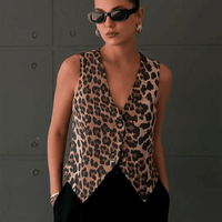 Monica chaleco con estampado de leopardo
