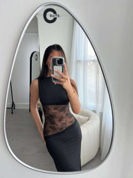 Nancy Maxi-jurk met Kantdetails
