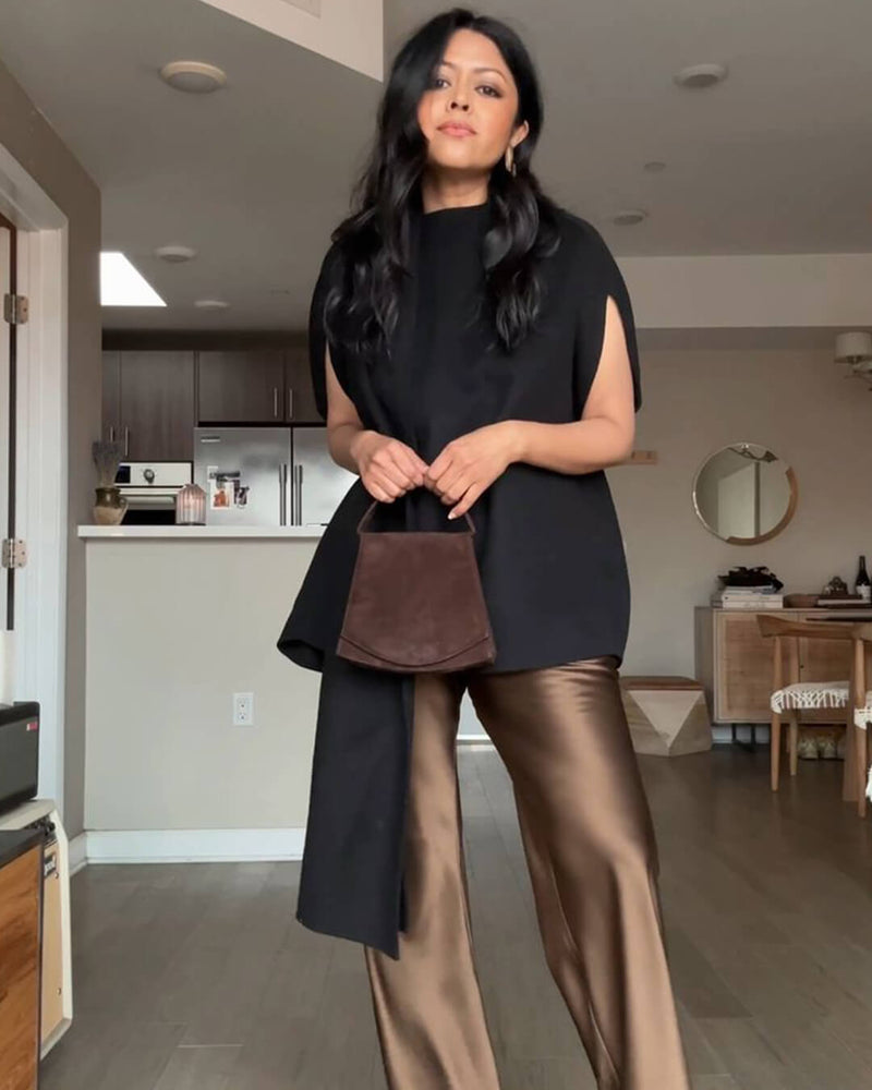 ZEYA - Nenita Wide Leg Satin Trousers