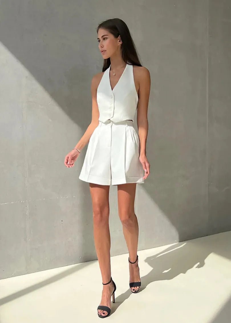 ZEYA - Nicole Tailored Halter Vest & Shorts Set