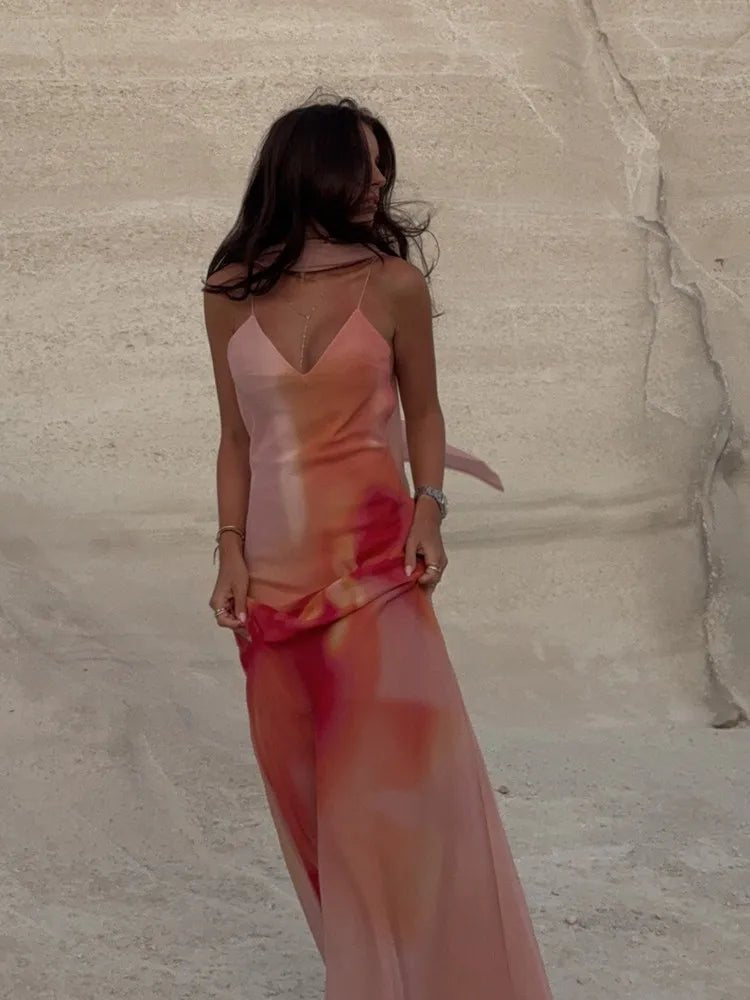 ZEYA - Octavia Open-Back Ombre Satin Dress