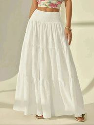 Falda Maxi Octavia de Capas con Cintura Elástica