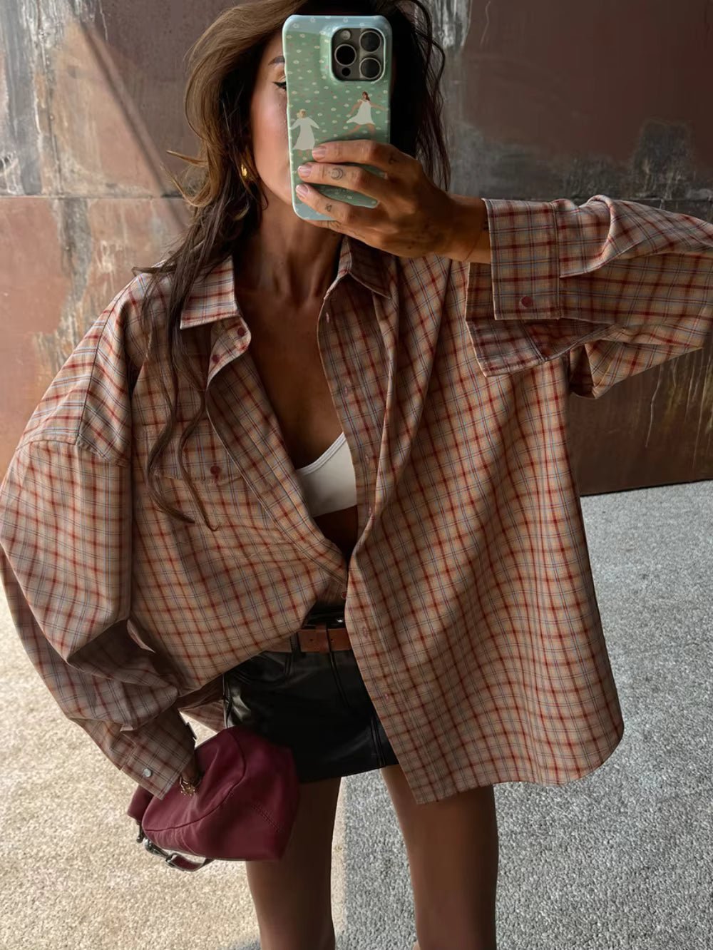 ZEYA - Olivia Oversized Plaid Shirt Blouse
