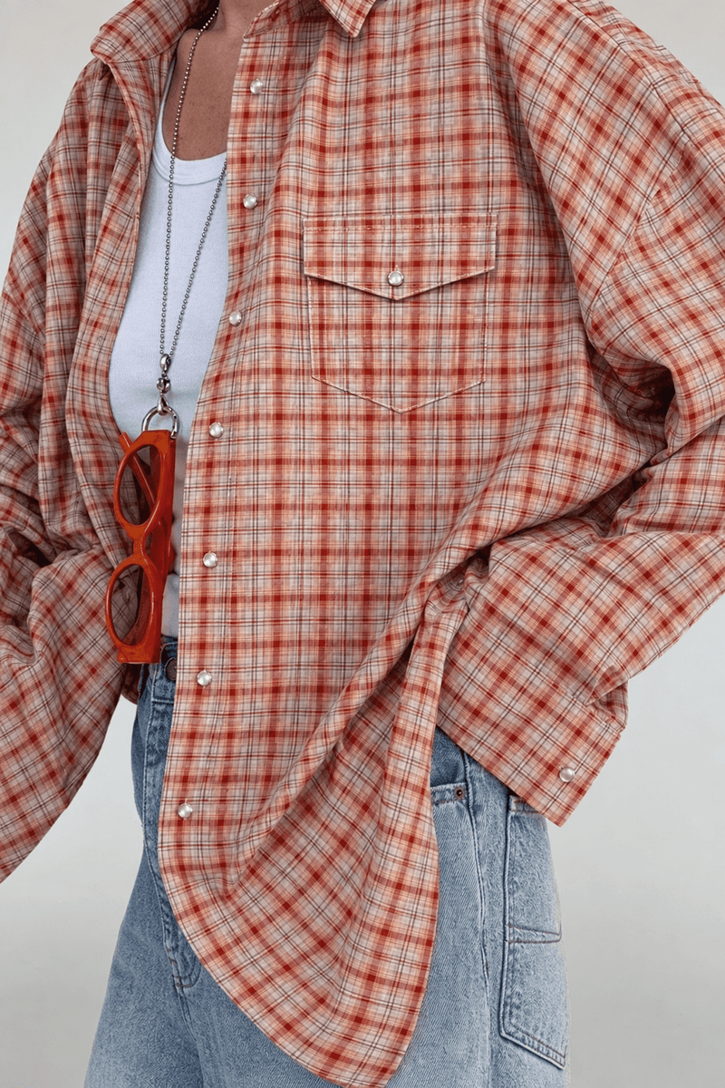 ZEYA - Olivia Oversized Plaid Shirt Blouse