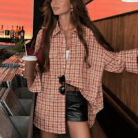 Olivia – Karierte Hemdbluse im Oversize-Schnitt
