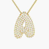 Colar com Pendente Inicial Pavé Bubble