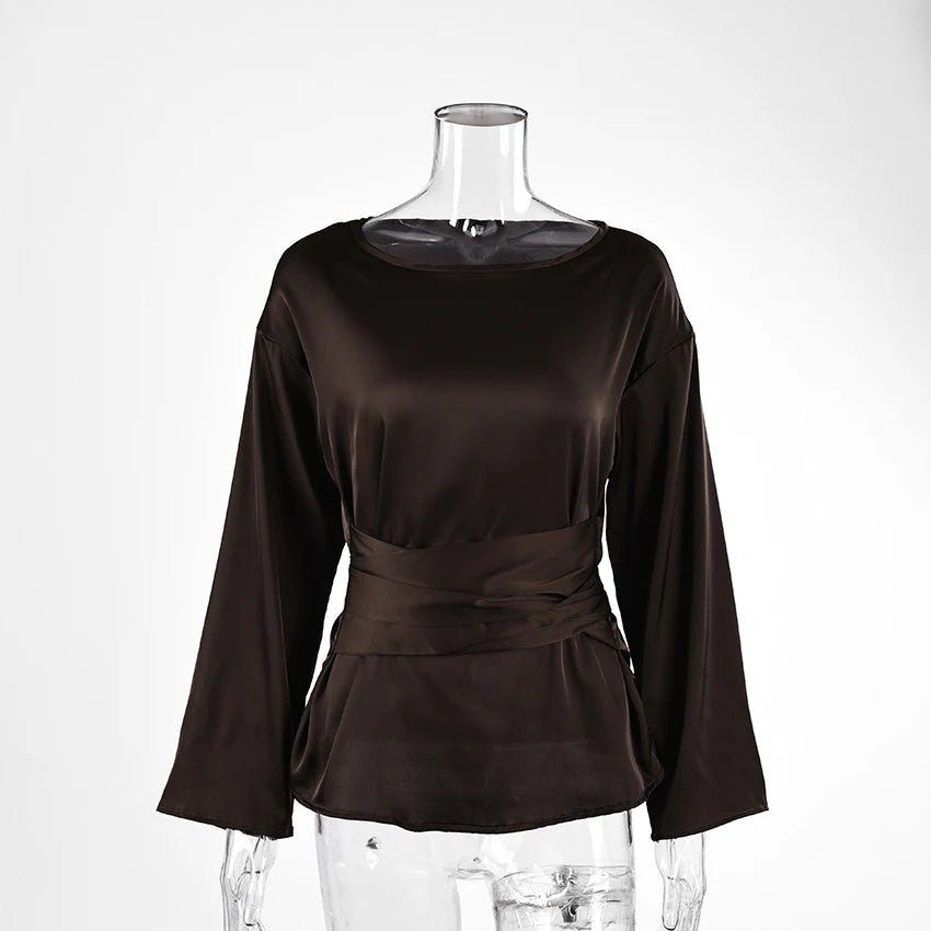 ZEYA - Penelope Tie Back Satin Blouse