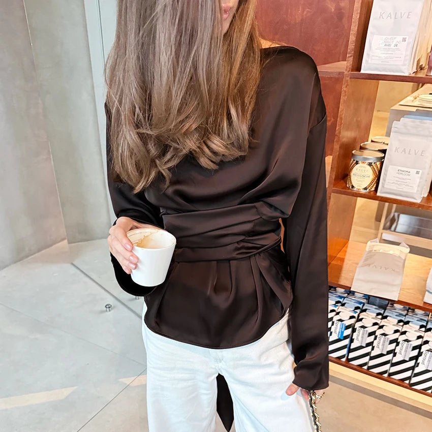 ZEYA - Penelope Tie Back Satin Blouse