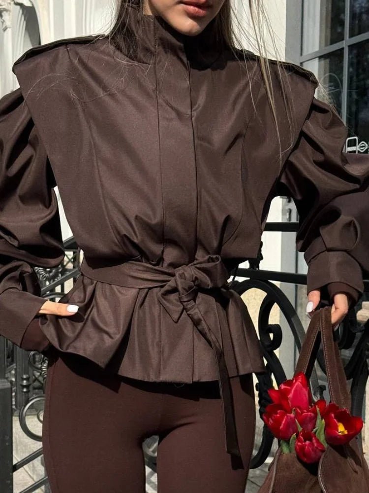 ZEYA - Quinn Lace Up Stand Collar Jacket