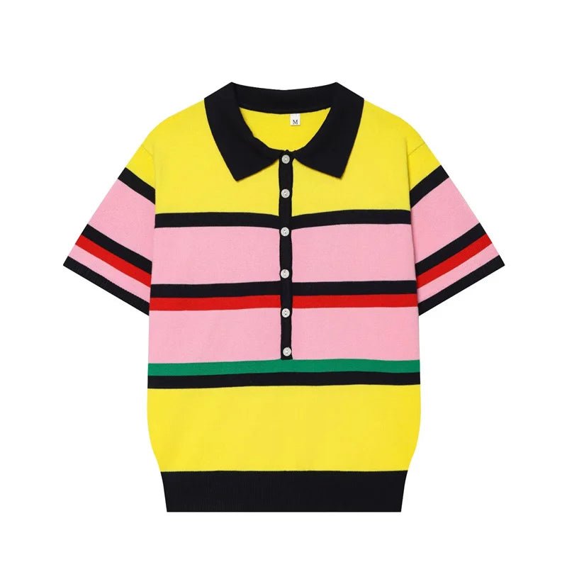 ZEYA - Rachel Colorblock Knit Polo Top