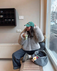 Rebecca huvad fuskpälsjacka