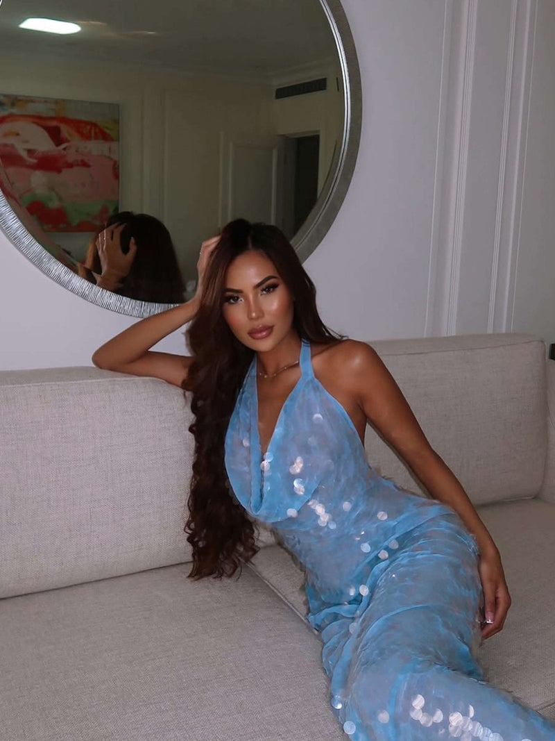 ZEYA - Rosy Sequin Maxi Dress